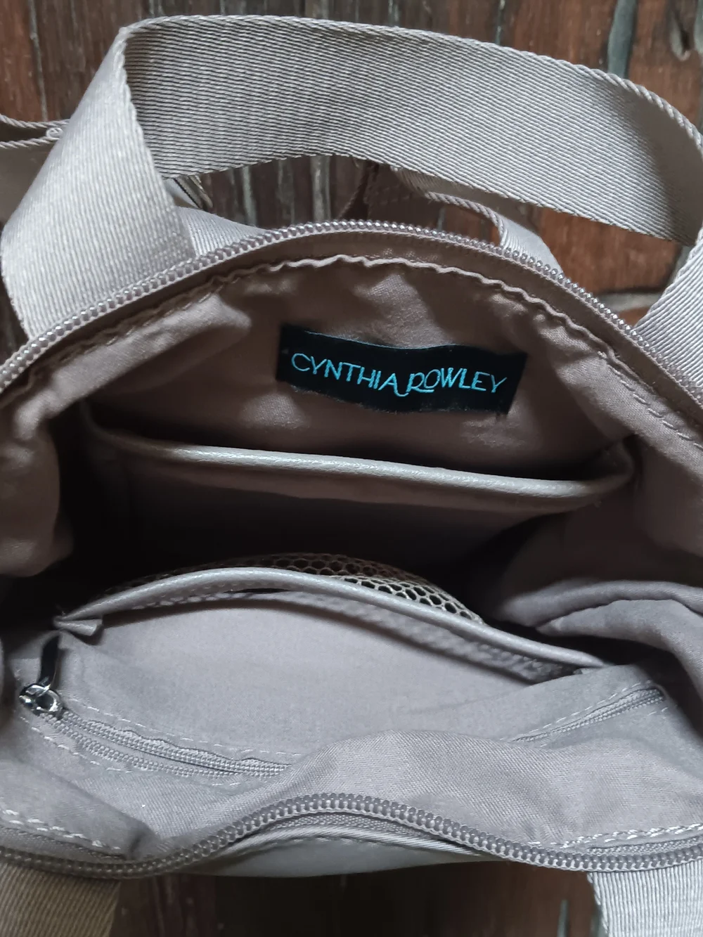 Cynthia Rowley Taupe/Grey Nylon Convertible Mini Backpack Top-Handle Tote